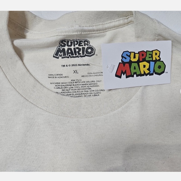 Super Mario Shirt Mens XL White Nintendo Graphic Tee T-Shirt 2023 New Tags Mario - Picture 7 of 8